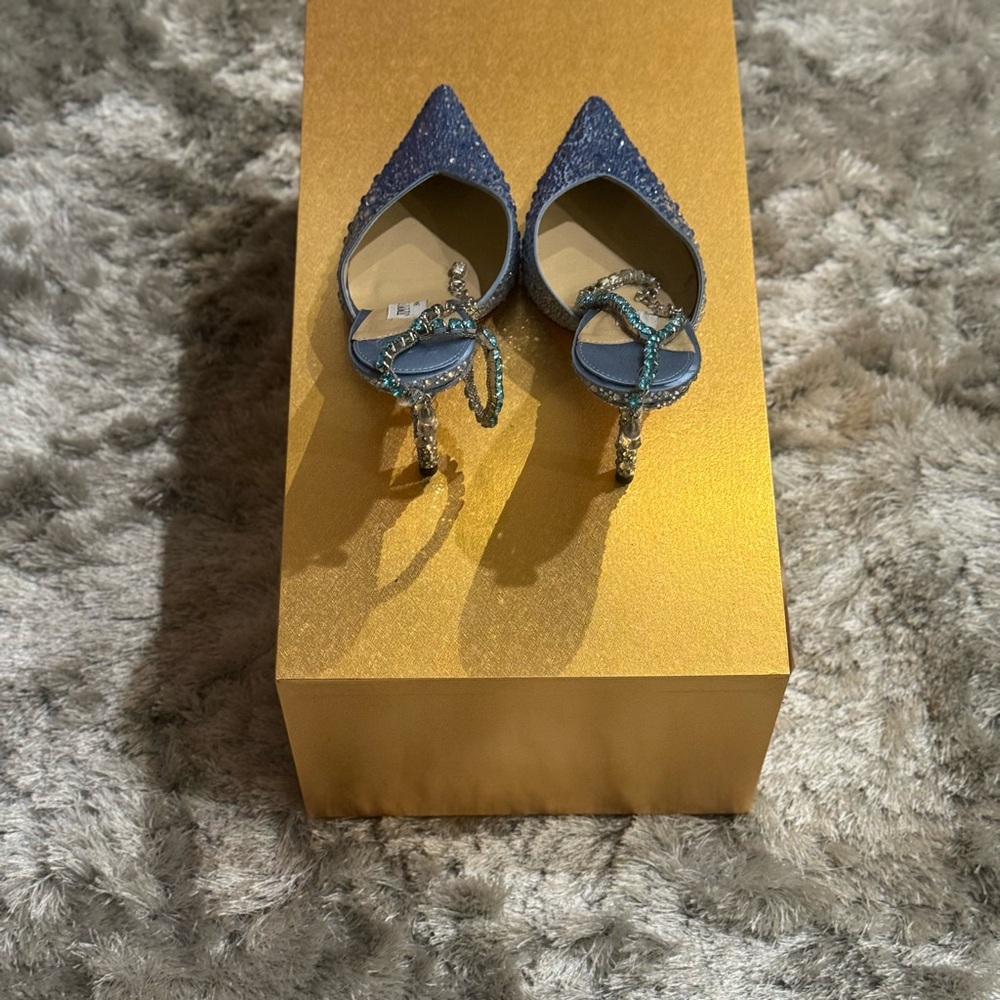 Blue Embellished Women Shoes - Picture 2 of 3